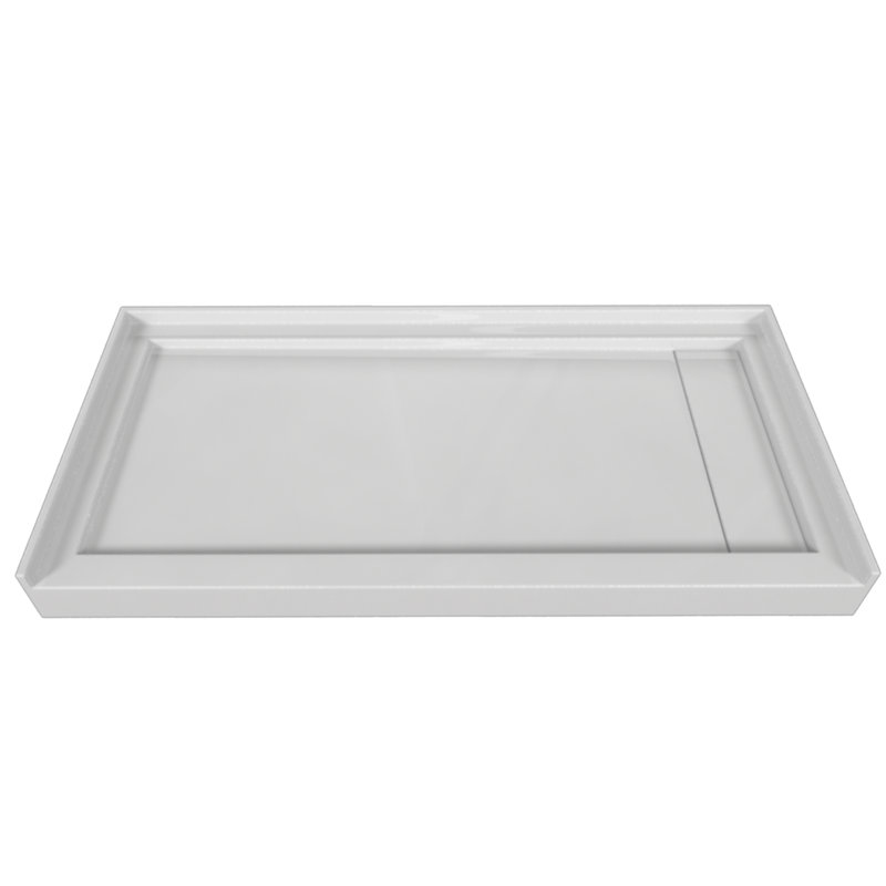 Signature 60'' W 30'' D Rectangular Single Shower Base, White, Right