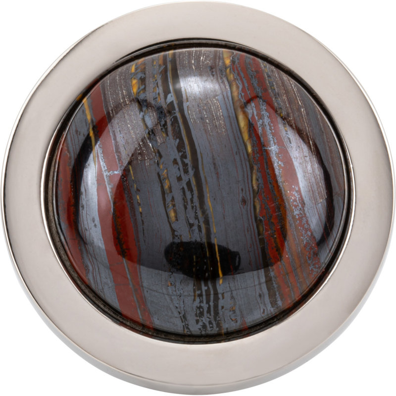 Firesky Diameter Knob, Polished Nickel, Iron Tiger Eye