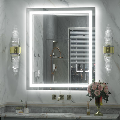 Miroir de salle de bain / de meuble-lavabo à DEL en verre trempé anti-buée certifié UL - Basics by Wayfair ™