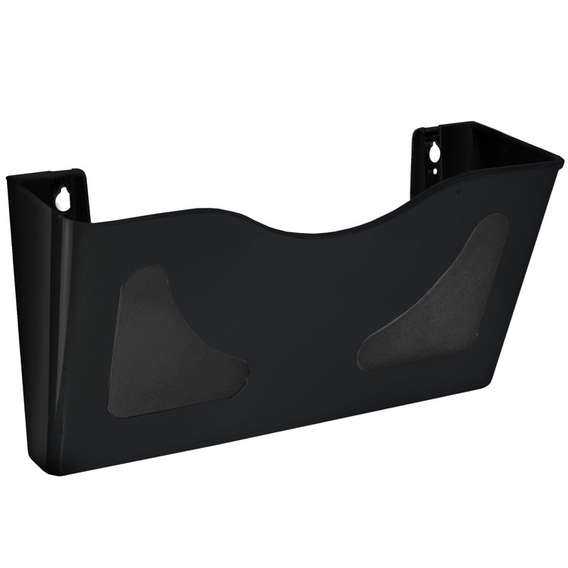 Porte-documents noir à fixation murale simple pour bureau, maison et école, paquet de 2