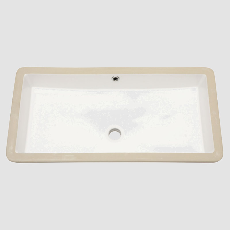 Go Peak Track 14'' Ceramic Rectangular Bathroom Sink with Overflow