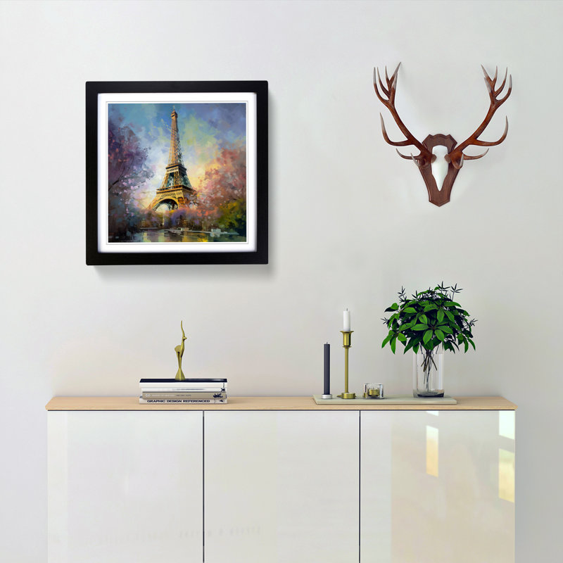 Single Picture Frame Print on Wood, Black