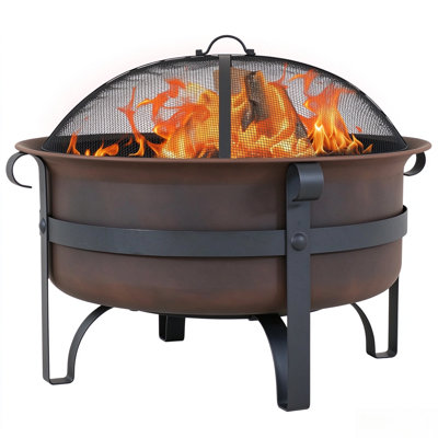 Round Wood Burning Outdoor Fireplace