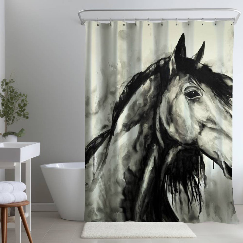 Shower Curtain AN492 – Polyester Shower Curtain, Dye Sublimation Print, 71" W × 74" L