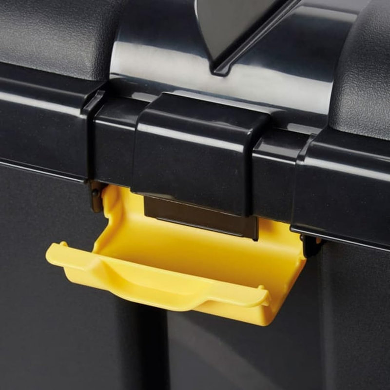 17 Stories Nore 79cm W 150L Water Resistant Polyethylene Plastic Lockable Deck Box with Wheels in Black