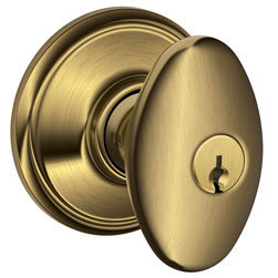 Siena Knob Keyed Entry Lock, Antique Brass