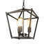 Luminaire suspendu noir de style lanterne de style campagnard à 3 lumières avec cage en métal, base industrielle E26 à hauteur réglable