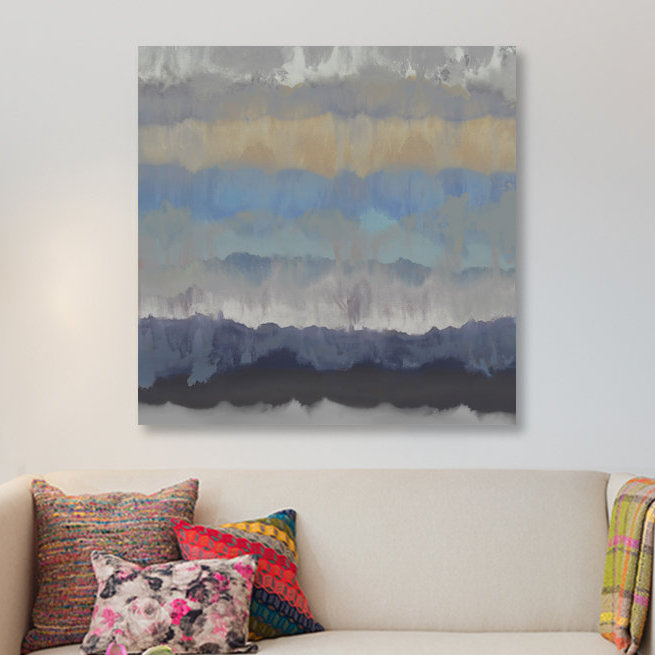 «Murmur I», reproduction d'art sur toile tendue, H 18 po x l 18 po x P 1,5 po, Toile avec cadre noir, Pas de tapis