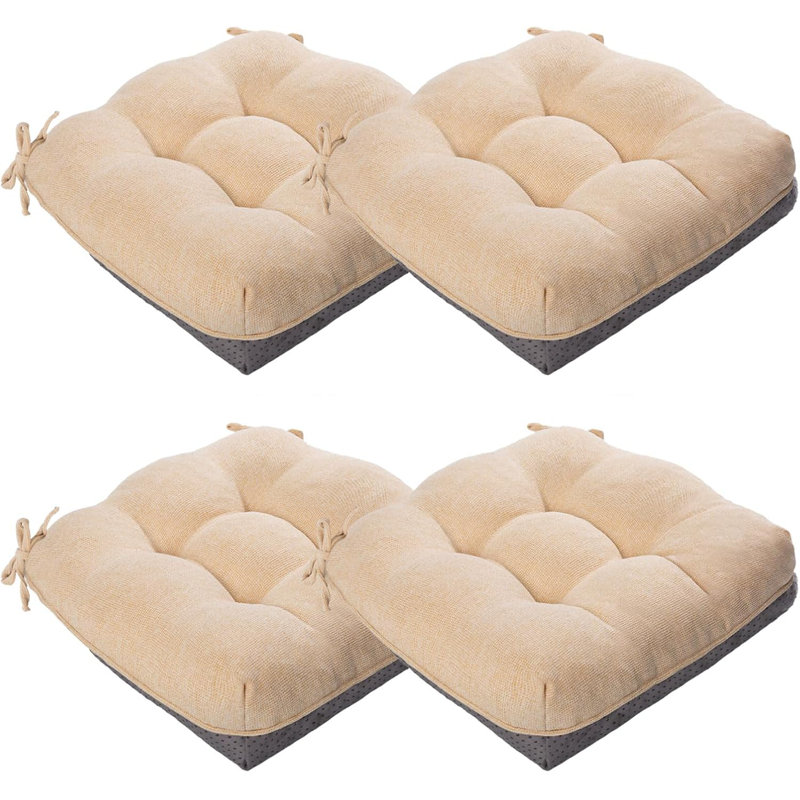 Ensemble de 4 coussins de chaise de salle à manger beige