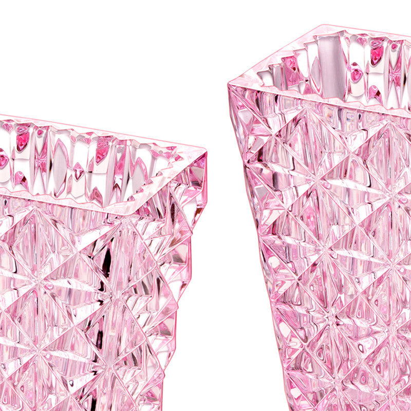 Vases de table en verre rose Pyramid