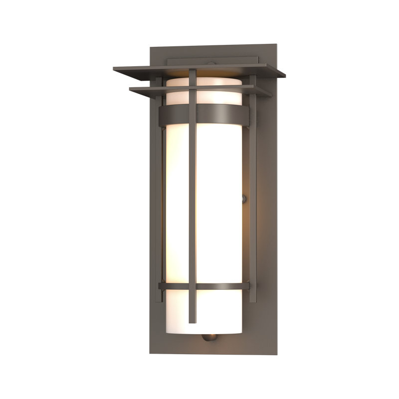 Plafonnier encastré d'extérieur à 1 ampoule Banded, Fumée noire côtière, H 25,9 po x l 10,7 po x P 9,2 po