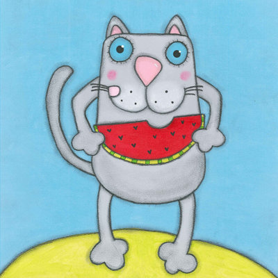 «With Watermelon», reproduction sur toile tendue