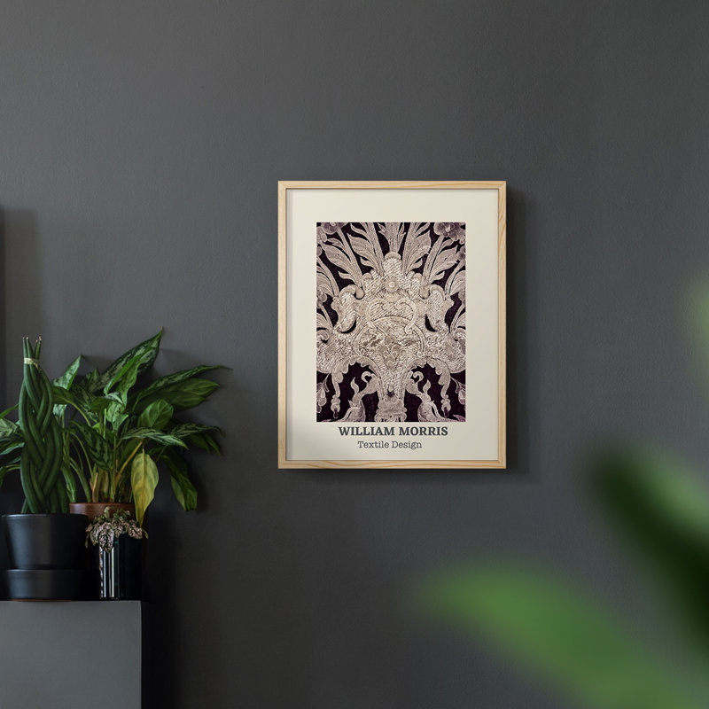 William Morris, reproduction encadrée Lxxxiv, Noir, H 14 po x l 11 po