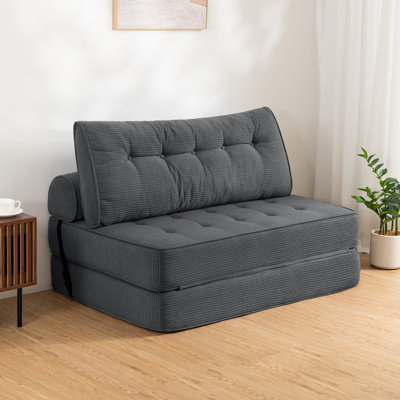 Boneless Folding Sofa Bed, 3-in-1 Convertible Corduroy Sleeper Sofa