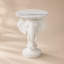 Table d'appoint 19,69 po en résine ivoire avec plateau rond en faux marbre, table de bout Safari