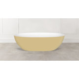 Barcelona 70.875" x 34.125" Freestanding Soaking Bathtub in Volcanic Limestone with Overflow Hole