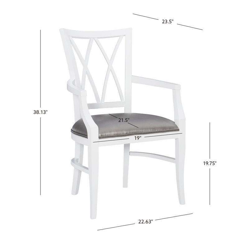 Nova Solid Beechwood Upholstered Armchair, White/Charcoal