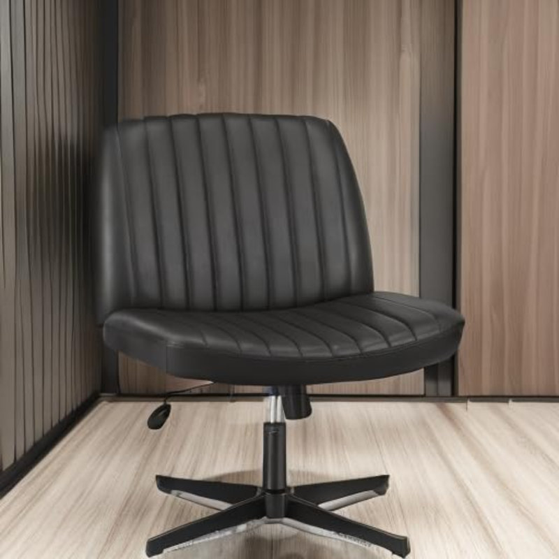Chaises à pieds croisés sans accoudoirs Criss, Non, Noir