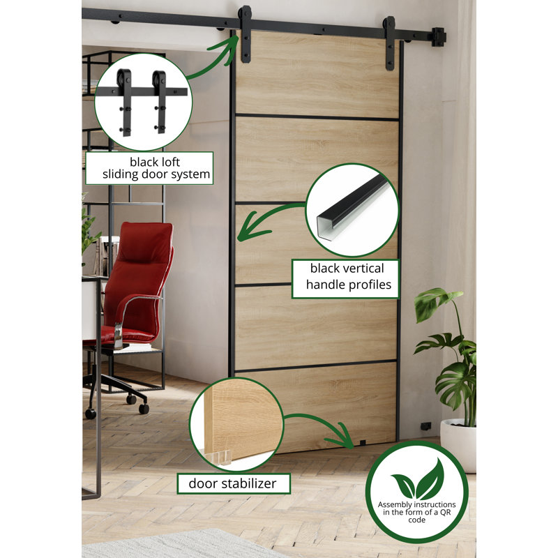 Door, 86cm x 205cm, Black