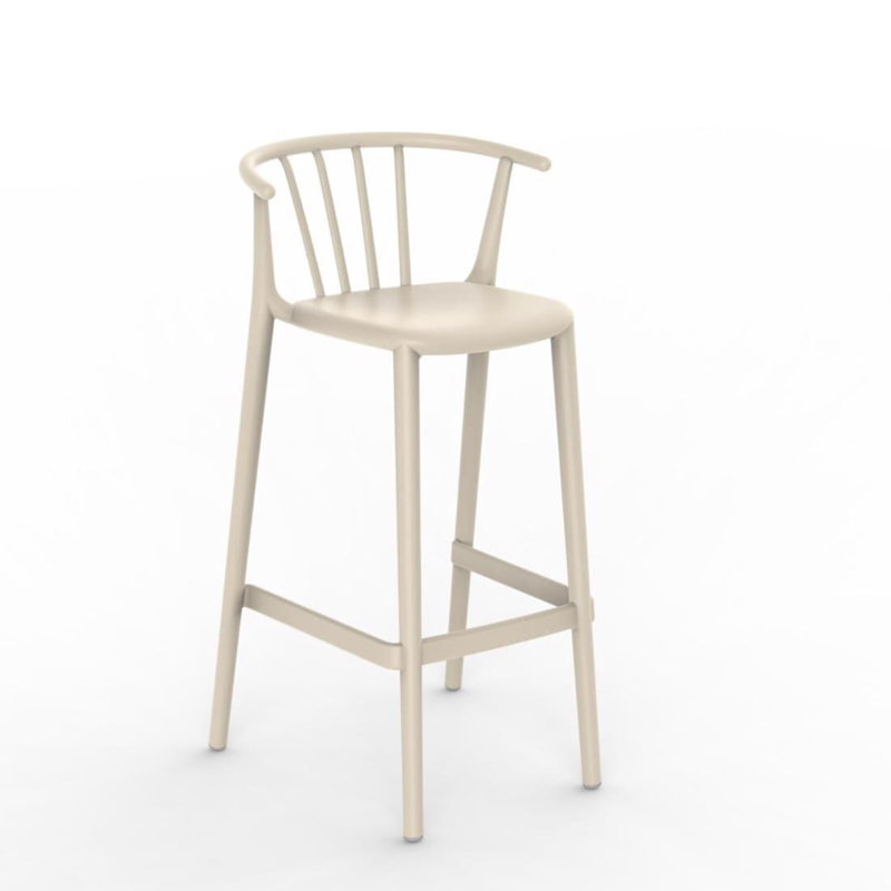 Tabouret de bar 25,79 po Woody, 4, Ivoire, 29.72"