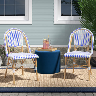 Casidy Wicker/Rattan Patio Dining Side Chair by Rosecliff Heights