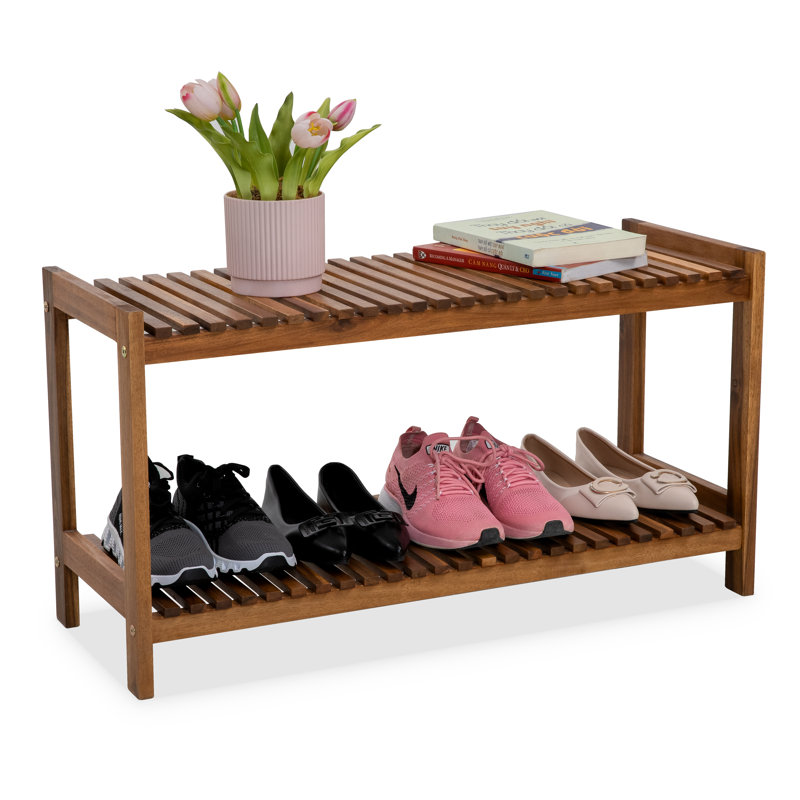 8 Pair Solid Wood Shoe Rack