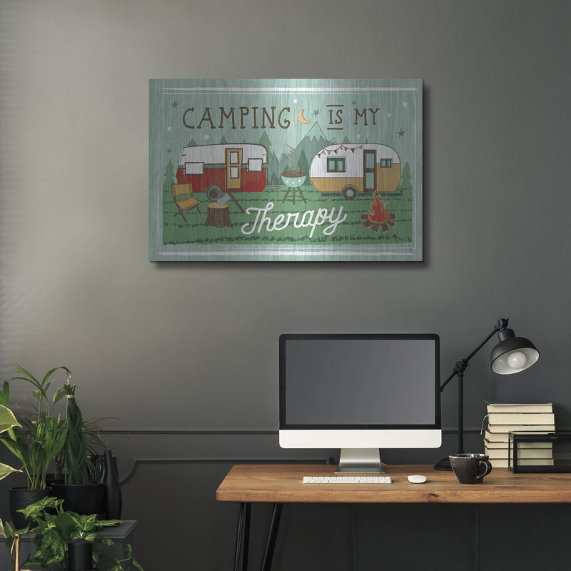 «Comfy Camping 8» par Melissa Averinos, art mural en métal, H 24 po x l 36 po