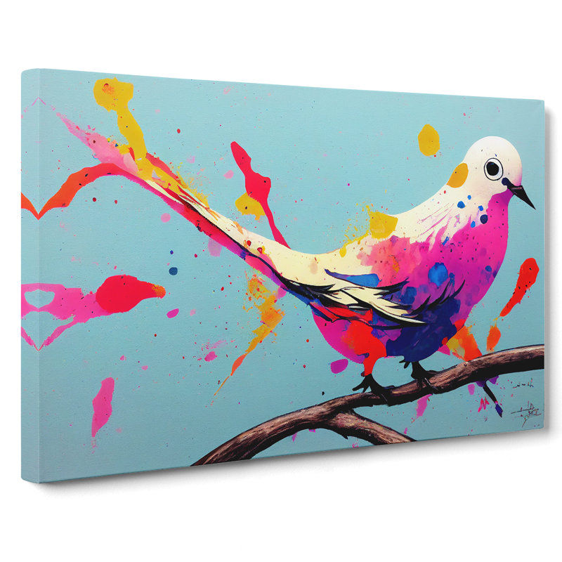 Dove Bird Splash Vol.1 Abstract - Wrapped Canvas, 50cm H x 76cm W x 3cm D