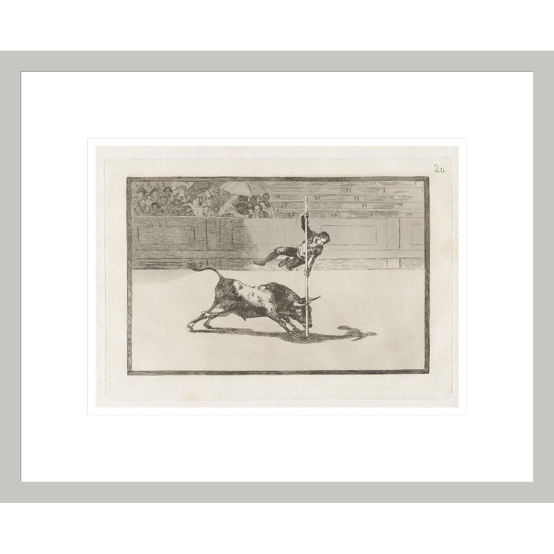 Ligereza y atrevimiento de Juanito Apiñani en la de Madrid (The Agility and Audacity of Juanito Apinani in [the Ring] at Madrid) from the series La tauromaquia by Francisco de Goya -Framed Giclee Print