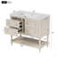 Ensemble de meuble-lavabo 36 po avec ensemble de meuble-lavabo, lavabo en céramique encastré, ensemble de meuble-lavabo autoportant avec 4 tiroirs, armoire de salle de bain avec cadre en bois massif-651718324