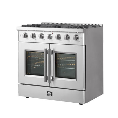 Galiano 36-inch French Door Gas Range Stainless Steel, 6 Burners 83,000 BTU, 5.36 cu.ft. Oven -  Forno, FFSGS6444-30