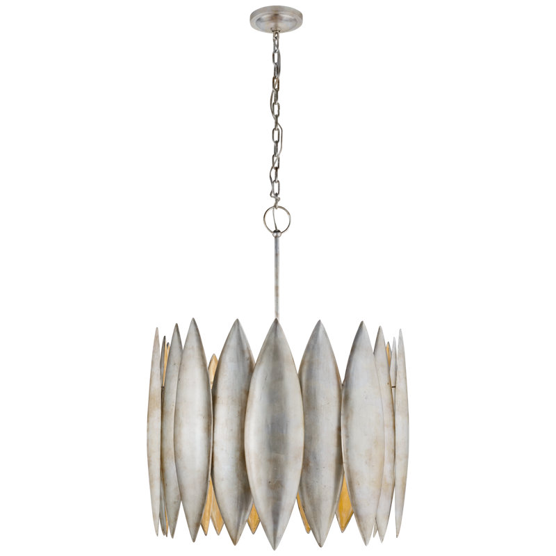 Barry Goralnick Hatton Large Chandelier, Burnished Silver Leaf