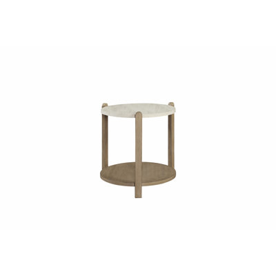 Table d'appoint en pierre exquise avec construction robuste et tablette pratique