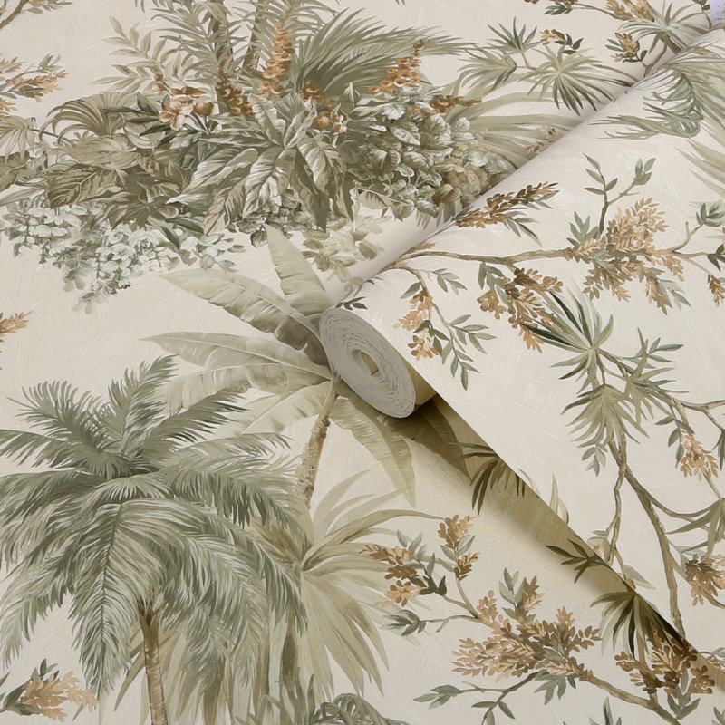 Boutique Bali Pebble Wallpaper, Green/Gold