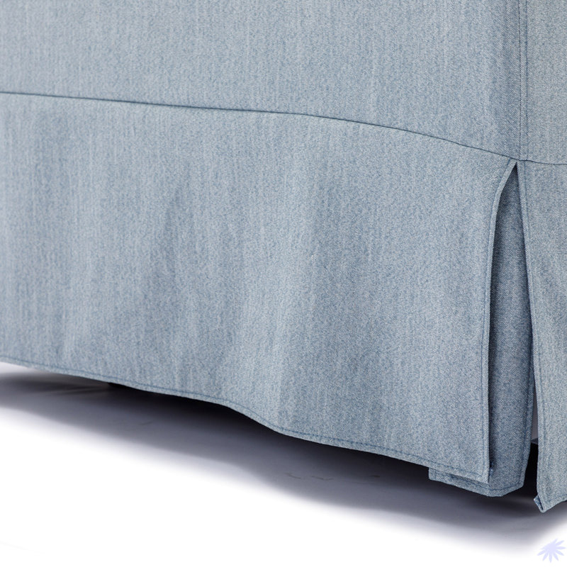 Canapé modulaire 3 pièces Havala, Mélange de lin bleu clair