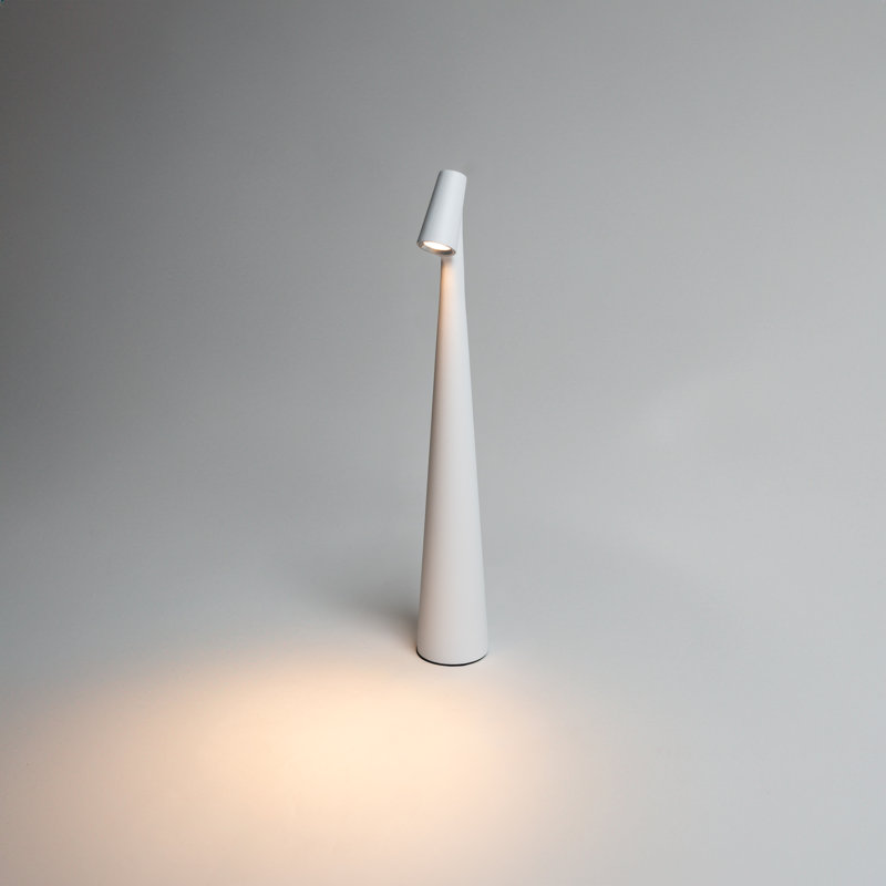 Lampe de table en alliage d'aluminium Desmund, Blanc