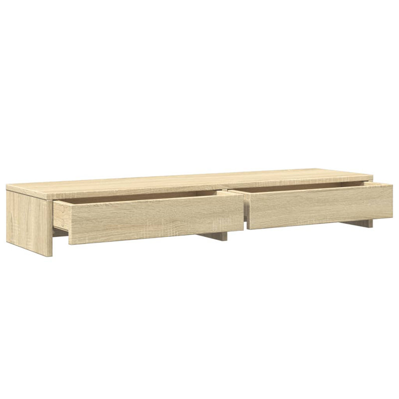 Barra Manufactured Wood Monitor Stand, Sonoma Oak, 15cm H x 100cm W x 27cm D