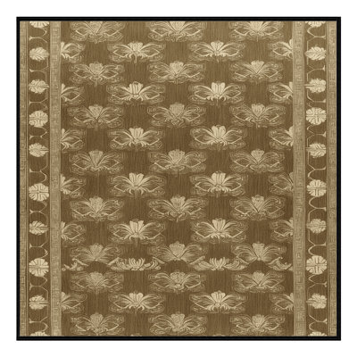 Machine Washable Art Deco Brown Area Rug