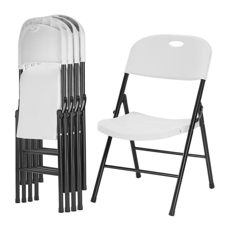 Chaise pliante en plastique robuste, Blanc