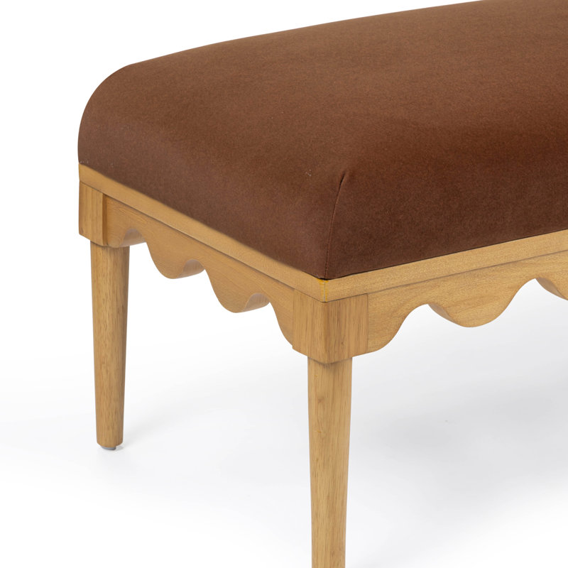 Oodle Bronze Vegan Mohair Bench, Brown