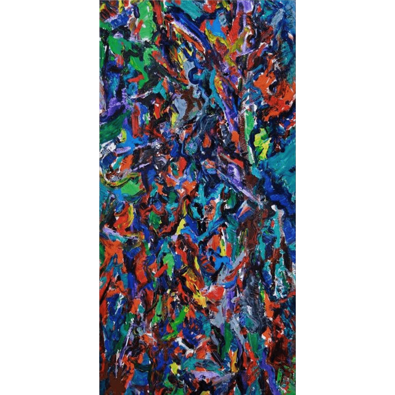 Celebration I Print by John Beard, Black Framed Canvas, 73.5" H x 37.5" W x 1.75" D