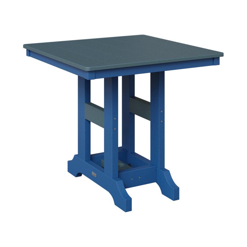 Garden Classic Outdoor Square Bar Table, 39.5" H x 33" W x 33" D, Slate, Pacific Blue
