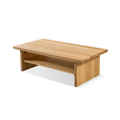 Burlywood Solid Wood Rectangular Coffee Table