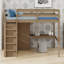 Lit mezzanine en bois moderne, garde-robe intégrée, bureau, tablettes de rangement-129204080
