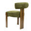 Chaises de salle à manger modernes, structure en métal vert, cuisine rustique compacte