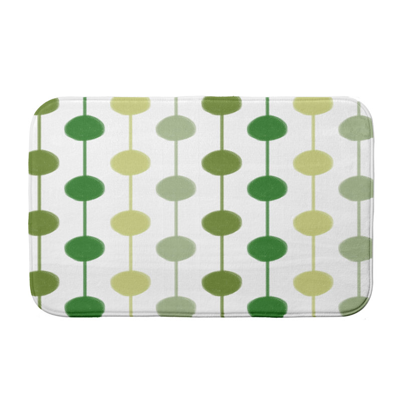 Lemke Non-Slip Bath Mat, 24" W x 17" L, Green