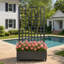 Lit de jardin surélevé galvanisé avec roues et treillis, boîte à fleurs en métal pour balcon de patio 72 x 47 x 16, noir