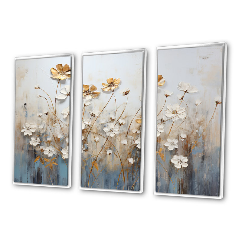 Scerene Wildflowers In Bloom II - Ensemble de décoration murale fleurs sauvages, H 28 po x l 36 po x P 1 po