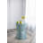 Tapered Round Garden Accent Stool, Capiz Side Table