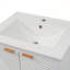Meuble-lavabo moderne de 24 po avec lavabo, trou de robinet simple, panneaux de porte texturés, grand rangement et charnières à fermeture en douceur-33423260